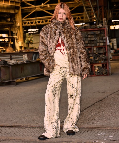 Fauxファースタンドカラーコート（その他アウター）｜ACLENT