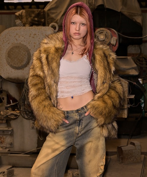 Fauxファースタンドカラーコート（その他アウター）｜ACLENT