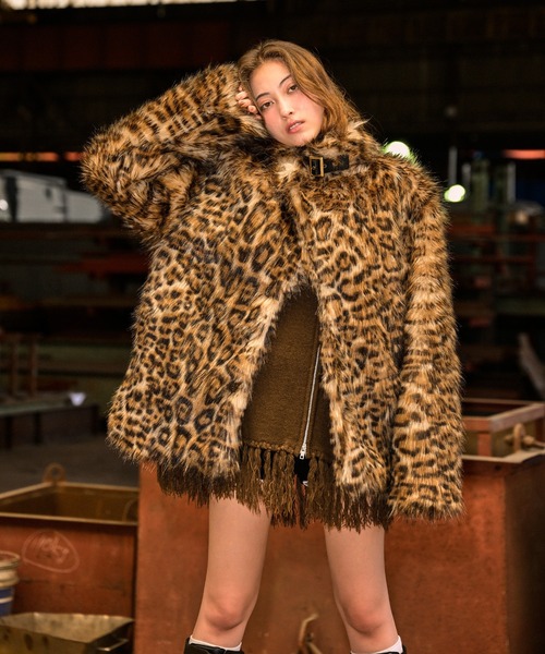 ジャケット・アウター ACLENT Stand collar volume fur coat S ACLENT スタンドカラー ボリューム ファーコート