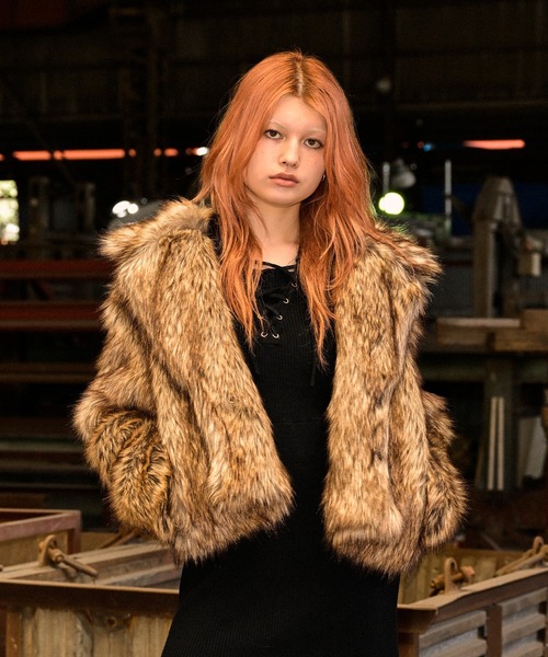 Fauxファースタンドカラーコート（その他アウター）｜ACLENT