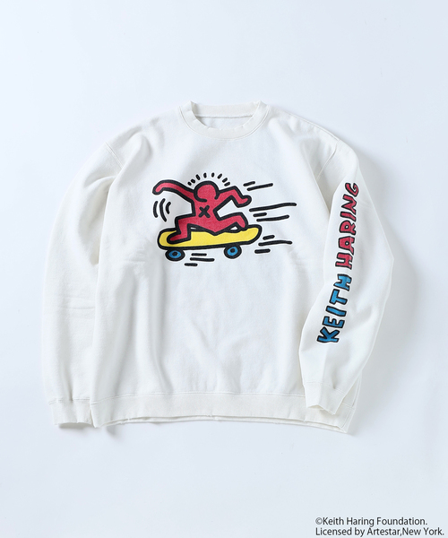 Keith Haring（キース・ヘリング）の「Keith Haring / キース・へリング プリント スウェット（スウェット・メンズ・コバルトブルー/ホワイト/ホワイト系その他/ブラウン/ブラック系その他/ブラック・MEDIUM/LARGE）」の2枚目の写真