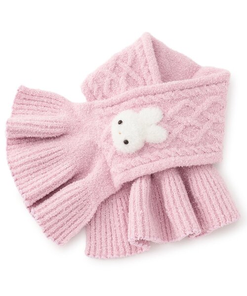 セール】ボアウサギマスコットつき マシュマロニットマフラー（その他