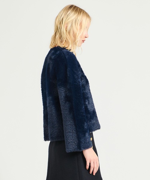 ESTNATION（エストネーション）の「ESTNATION / ダブルフェイス ファー ショートアウター（その他アウター・レディース・アイボリー/パープル/ネイビー・FREE）」の4枚目の写真