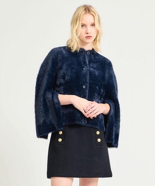 ESTNATION（エストネーション）の「ESTNATION / ダブルフェイス ファー ショートアウター（その他アウター・レディース・アイボリー/パープル/ネイビー・FREE）」の6枚目の写真