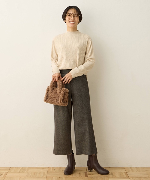 DECOY SINCE 1981(デコイシンスイチキュウハチイチ)の「【優しげな色合いが好印象】ケーブル編みハイネックニット【洗える】(ニット/セーター・レディース・ピンク/ベージュ/グレー/ブルー・LL/L/M)」の11枚目の写真