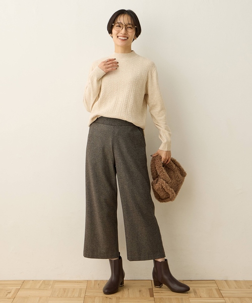 DECOY SINCE 1981(デコイシンスイチキュウハチイチ)の「【優しげな色合いが好印象】ケーブル編みハイネックニット【洗える】(ニット/セーター・レディース・ピンク/ベージュ/グレー/ブルー・LL/L/M)」の12枚目の写真