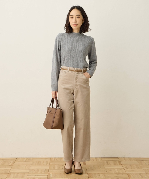 DECOY SINCE 1981(デコイシンスイチキュウハチイチ)の「【優しげな色合いが好印象】ケーブル編みハイネックニット【洗える】(ニット/セーター・レディース・ピンク/ベージュ/グレー/ブルー・LL/L/M)」の13枚目の写真