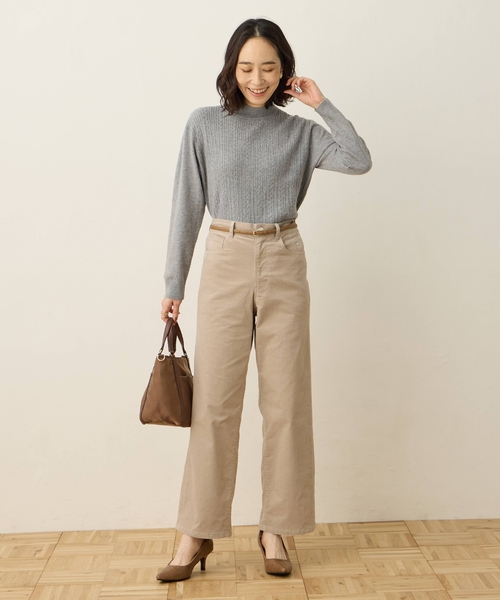 DECOY SINCE 1981(デコイシンスイチキュウハチイチ)の「【優しげな色合いが好印象】ケーブル編みハイネックニット【洗える】(ニット/セーター・レディース・ピンク/ベージュ/グレー/ブルー・LL/L/M)」の14枚目の写真