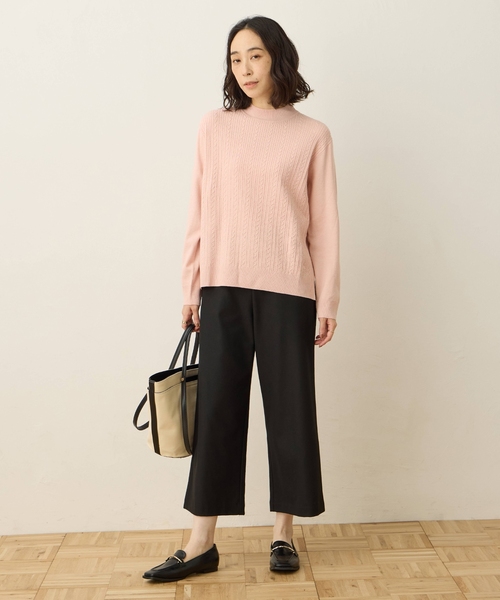 DECOY SINCE 1981(デコイシンスイチキュウハチイチ)の「【優しげな色合いが好印象】ケーブル編みハイネックニット【洗える】(ニット/セーター・レディース・ピンク/ベージュ/グレー/ブルー・LL/L/M)」の17枚目の写真