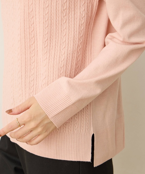 DECOY SINCE 1981(デコイシンスイチキュウハチイチ)の「【優しげな色合いが好印象】ケーブル編みハイネックニット【洗える】(ニット/セーター・レディース・ピンク/ベージュ/グレー/ブルー・LL/L/M)」の20枚目の写真