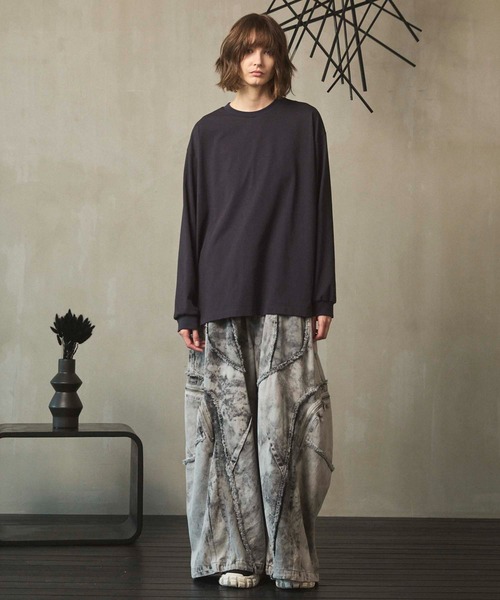 UNISEX》Denim Switching Wide Cargo Alien Pants/デニム切り替え