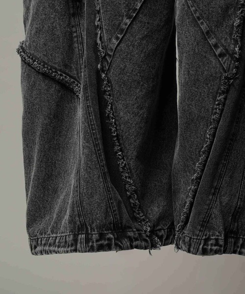 UNISEX》Denim Switching Wide Cargo Alien Pants/デニム切り替え