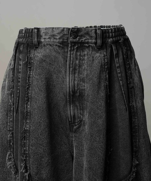 UNISEX》Denim Switching Wide Cargo Alien Pants/デニム切り替え