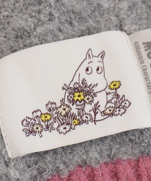 MOOMIN(ムーミン)の「MOOMIN ムーミン ワッペン付 ニット帽(ニットキャップ/ビーニー・レディース・グレー/ブルー・FREE)」の6枚目の写真
