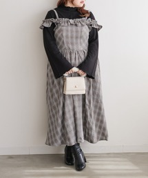 CLETTEオリジナル2WAYフリルチェック柄ワンピース