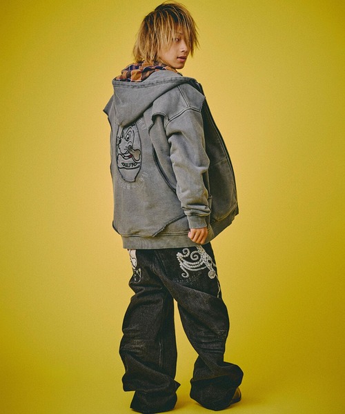 GALFY（ガルフィー）の「GALFY（ガルフィー）穴の向こうにわんちゃんパーカー/ジップアップフーディー メンズ レディース ユニセックス（パーカー・メンズ・レッド/パープル/ブラック・LL/L/M）」の7枚目の写真