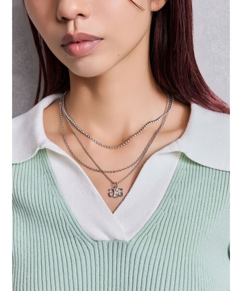 GYDA(ジェイダ)の「JEYSUS Symmetry GYAD3レイヤードネックレス(ネックレス・レディース・シルバー/ゴールド・FREE)」の6枚目の写真