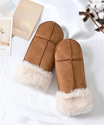 Honeys（ハニーズ）の「【ハニぽか・抗菌防臭・吸湿発熱】フェイクムートン手袋（手袋・レディース）」