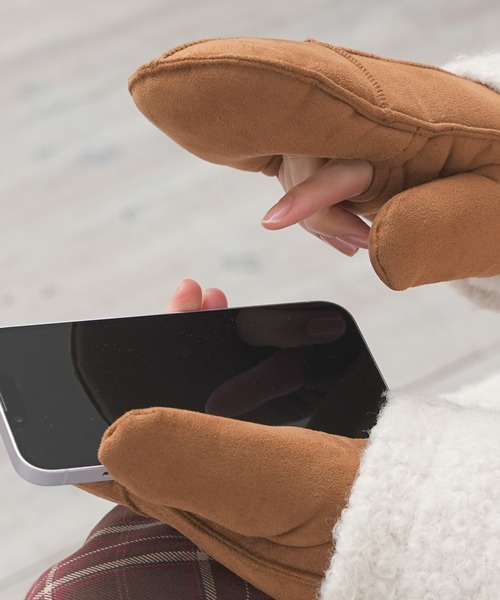 セール】【ハニぽか・抗菌防臭・吸湿発熱】フェイクムートン手袋（手袋