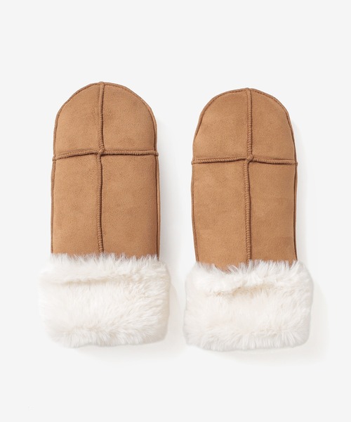 Honeys（ハニーズ）の「【ハニぽか・抗菌防臭・吸湿発熱】フェイクムートン手袋（手袋・レディース・ベージュ/キャメル・FREE）」の15枚目の写真