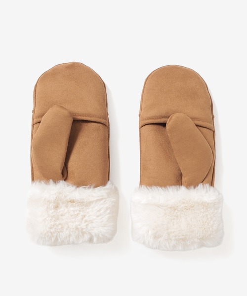 Honeys（ハニーズ）の「【ハニぽか・抗菌防臭・吸湿発熱】フェイクムートン手袋（手袋・レディース・ベージュ/キャメル・FREE）」の16枚目の写真