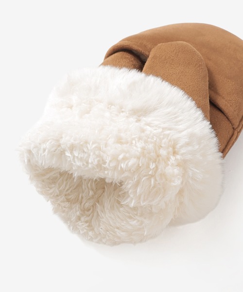 Honeys（ハニーズ）の「【ハニぽか・抗菌防臭・吸湿発熱】フェイクムートン手袋（手袋・レディース・ベージュ/キャメル・FREE）」の17枚目の写真