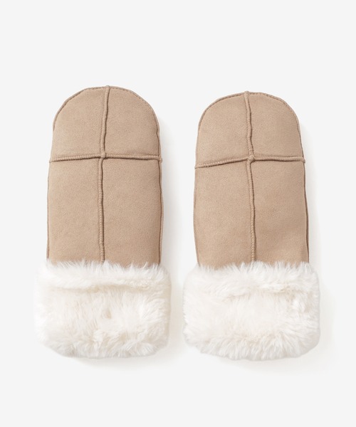 Honeys（ハニーズ）の「【ハニぽか・抗菌防臭・吸湿発熱】フェイクムートン手袋（手袋・レディース・ベージュ/キャメル・FREE）」の18枚目の写真