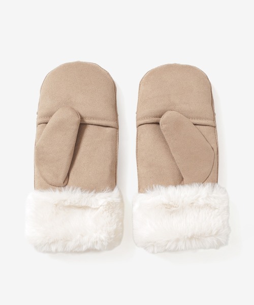 Honeys（ハニーズ）の「【ハニぽか・抗菌防臭・吸湿発熱】フェイクムートン手袋（手袋・レディース・ベージュ/キャメル・FREE）」の19枚目の写真