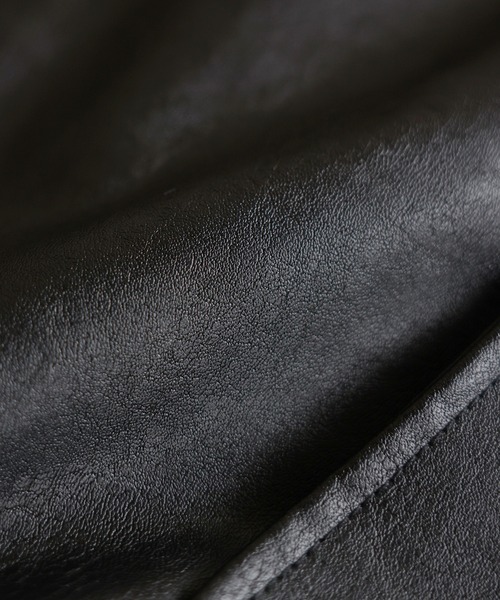 LILL（リル）の「襟ファー2way合皮ジャケット（ブルゾン・メンズ・ブラウン/ブラック・S/M/L/XL）」の15枚目の写真