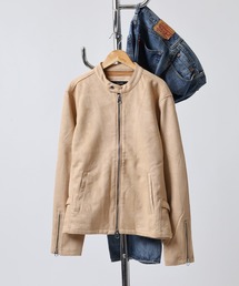 ニット」に該当するメンズのライダースジャケット（ベージュ系
