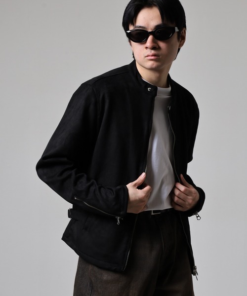 FUNALIVE(ファンアライブ)の「ポリスウェードシングルライダース 合成皮革 unisex(ライダースジャケット・メンズ・ブラック/ベージュ/サックスブルー・M/L/LL)」の16枚目の写真