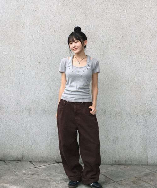 Millo Archive（ミロ アーカイブ）の「スロープワイドパンツ [ディープブラウン]（デニムパンツ・メンズ・その他・SMALL/MEDIUM/LARGE/X-LARGE）」の3枚目の写真