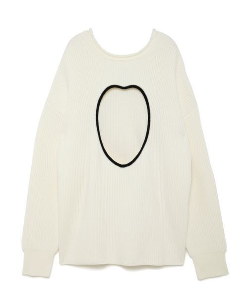 SORIN（ソリン　）の「Heart Cutting Oversized Sweater/ハートカッティングオーバーサイズセーター（ニット/セーター・レディース・オフホワイト/ダークグレー・38）」の8枚目の写真