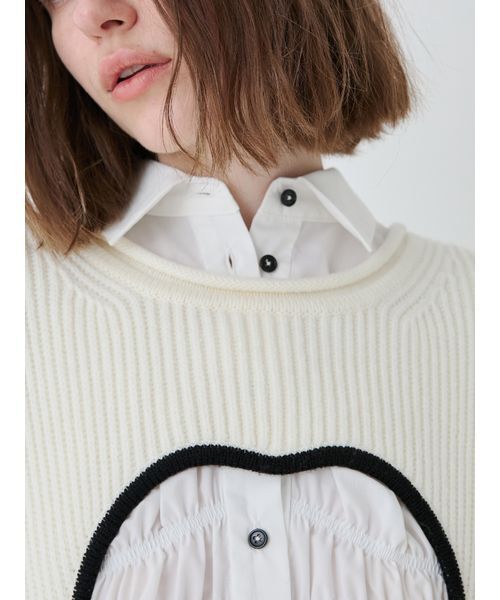 SORIN（ソリン　）の「Heart Cutting Oversized Sweater/ハートカッティングオーバーサイズセーター（ニット/セーター・レディース・オフホワイト/ダークグレー・38）」の11枚目の写真
