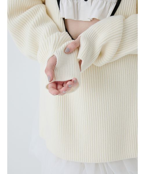 SORIN（ソリン　）の「Heart Cutting Oversized Sweater/ハートカッティングオーバーサイズセーター（ニット/セーター・レディース・オフホワイト/ダークグレー・38）」の12枚目の写真