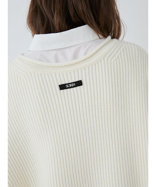 SORIN（ソリン　）の「Heart Cutting Oversized Sweater/ハートカッティングオーバーサイズセーター（ニット/セーター・レディース・オフホワイト/ダークグレー・38）」の15枚目の写真