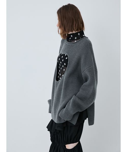SORIN（ソリン　）の「Heart Cutting Oversized Sweater/ハートカッティングオーバーサイズセーター（ニット/セーター・レディース・オフホワイト/ダークグレー・38）」の20枚目の写真