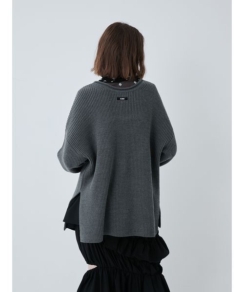セール】Heart Cutting Oversized Sweater/ハートカッティングオーバー