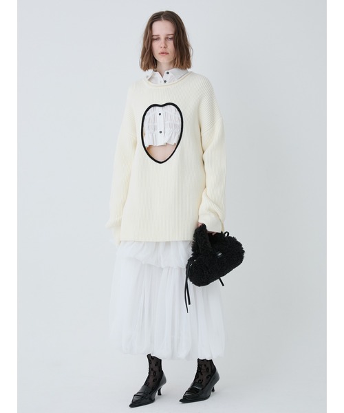 SORIN（ソリン　）の「Heart Cutting Oversized Sweater/ハートカッティングオーバーサイズセーター（ニット/セーター・レディース・オフホワイト/ダークグレー・38）」の16枚目の写真