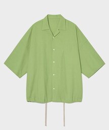 VTWO（ブイツー）の「リネンオープンカラーオーバーサイズシャツ_グリーン（シャツ/ブラウス）」