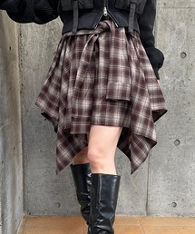 ROGER AND RAW（ロジャーアンドロウ）の「チェックシャツ巻き風ミニスカート（スカート）」