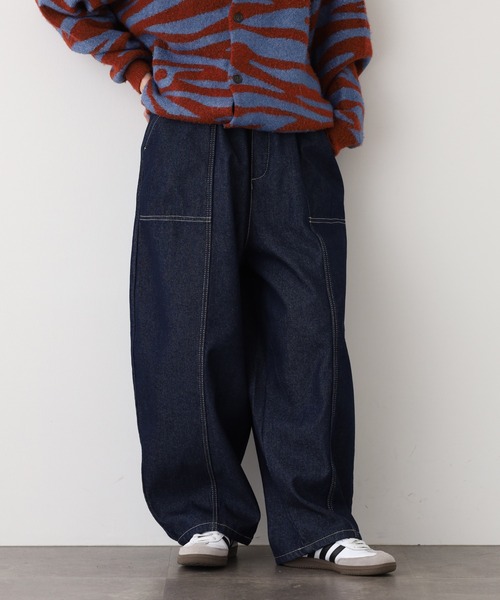 .WORKS(ドットワークス)の「.works 裏シャギーデニムコクーンパンツ(デニムパンツ・レディース・ネイビー・S-Short/M-Short/L-Short/S-Regular/M-Regular/L-Regular)」の1枚目の写真