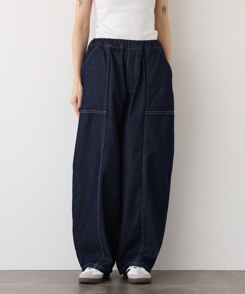.WORKS(ドットワークス)の「.works 裏シャギーデニムコクーンパンツ(デニムパンツ・レディース・ネイビー・S-Short/M-Short/L-Short/S-Regular/M-Regular/L-Regular)」の6枚目の写真