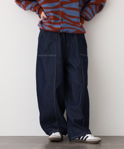 .WORKS(ドットワークス)の「.works 裏シャギーデニムコクーンパンツ(デニムパンツ・レディース・ネイビー・S-Short/M-Short/L-Short/S-Regular/M-Regular/L-Regular)」の2枚目の写真