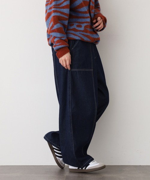 .WORKS(ドットワークス)の「.works 裏シャギーデニムコクーンパンツ(デニムパンツ・レディース・ネイビー・S-Short/M-Short/L-Short/S-Regular/M-Regular/L-Regular)」の3枚目の写真