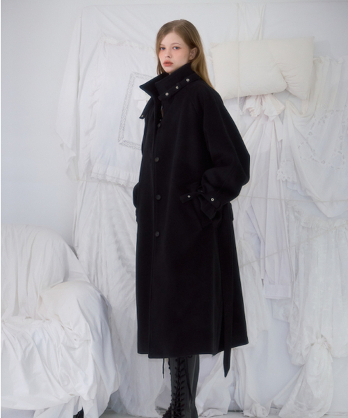 ROSEFRANTZ（ロゼフランツ）の「Half-neck Overfit Long Coat [Black]（ダッフルコート・レディース・ブラック・OS）」の4枚目の写真
