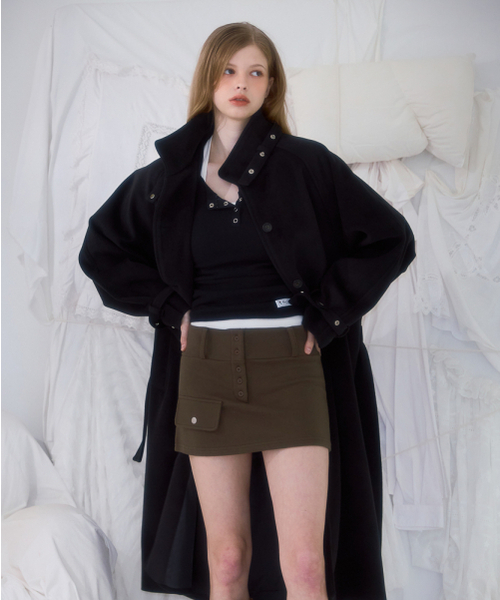 ROSEFRANTZ（ロゼフランツ）の「Half-neck Overfit Long Coat [Black]（ダッフルコート・レディース・ブラック・OS）」の8枚目の写真