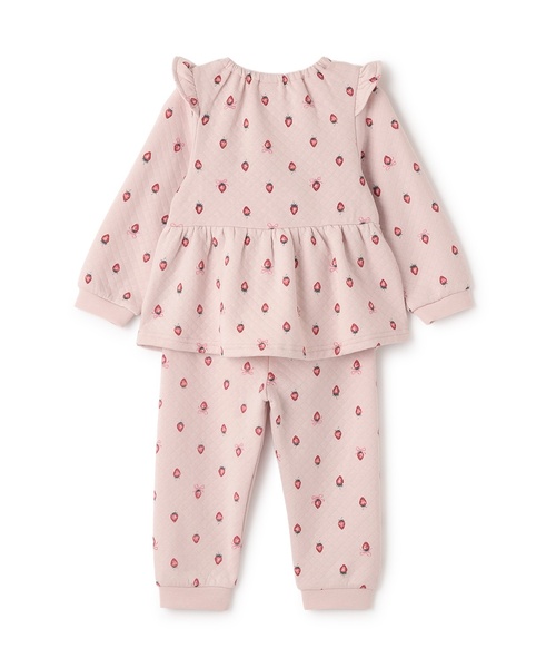 petit main（プティマイン）の「GIRLSキルティングパジャマ（セットアップ・キッズ・アイボリー/サックスブルー/ライトピンク・80ｃｍ/110cm/120cm/130cm/100cm/90cm）」の6枚目の写真