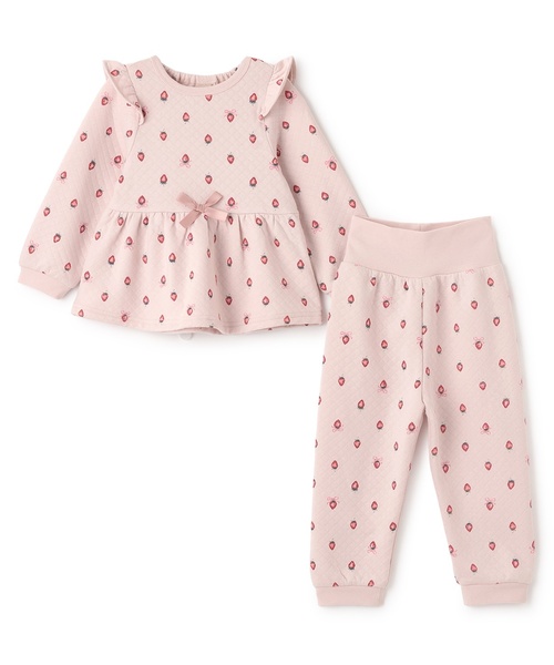 petit main（プティマイン）の「GIRLSキルティングパジャマ（セットアップ・キッズ・アイボリー/サックスブルー/ライトピンク・80ｃｍ/110cm/120cm/130cm/100cm/90cm）」の7枚目の写真