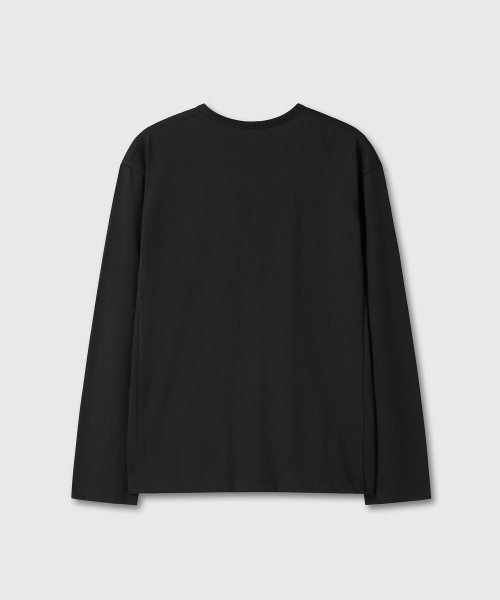 DIVEIN(ダイブイン)の「LOOSED HENLEY NECK LONG SLEEVE (BLACK)(Tシャツ/カットソー・メンズ・その他・1/2)」の2枚目の写真